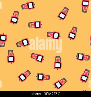 seamless pattern engine car diagnostic scanner cartoon vector Stock Vector