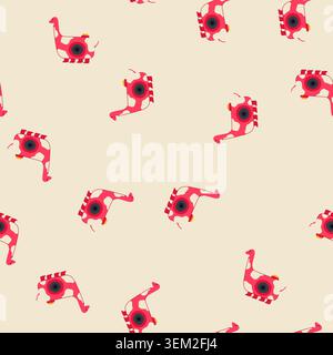 seamless pattern polaroid camera toy cartoon vector Stock Vector