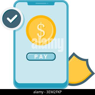 payment gateway shield Stock Vector