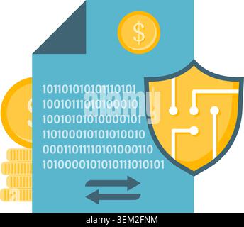 encrypted data transfer Stock Vector