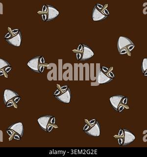 seamless pattern medieval viking helmet cartoon vector Stock Vector