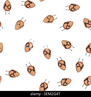 pattern cute egg character cartoon vector Stock Vector