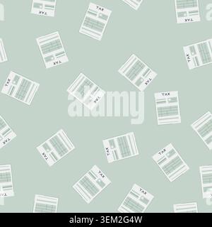 seamless pattern calculator tax form cartoon vector Stock Vector