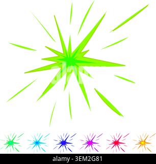 Boom comic cartoon explosion or bursting star effect graphic Stock Vector
