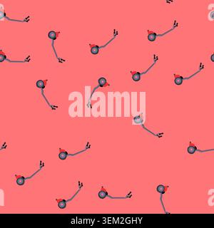 seamless pattern equipment lawn mower cartoon vector Stock Vector