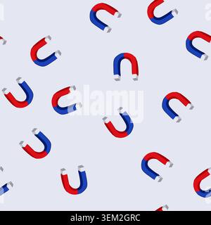seamless pattern force magnet cartoon vector Stock Vector