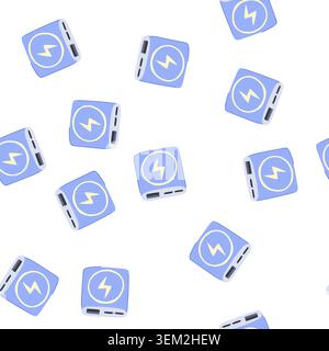 pattern compact power bank wireless cartoon vector Stock Vector