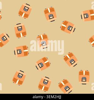seamless pattern fry fryer cooking cartoon vector Stock Vector