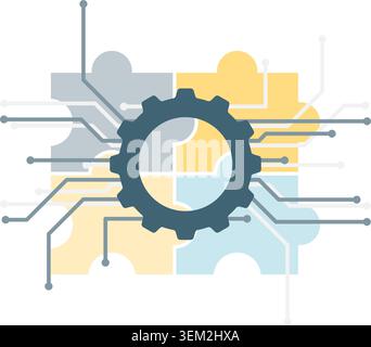deep learning algorithm Stock Vector