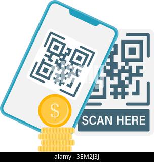 qr code transaction Stock Vector
