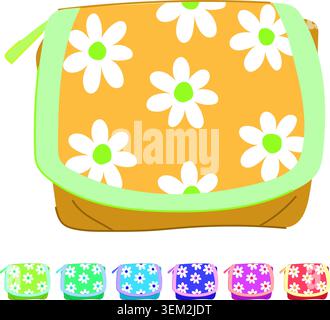 beauty cosmetic pouch vector cartoon graphic Stock Vector