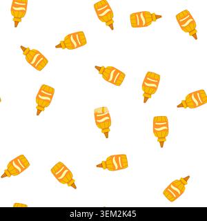 pattern smooth mustard bottle cartoon vector Stock Vector