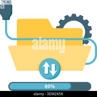 file transfer archive Stock Vector