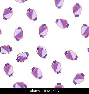 pattern fashion kid watch time cartoon vector Stock Vector