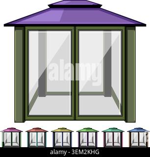 sky pergola patio cartoon vector graphic Stock Vector