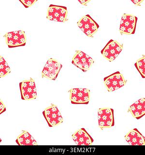 pattern beauty cosmetic pouch cartoon vector Stock Vector