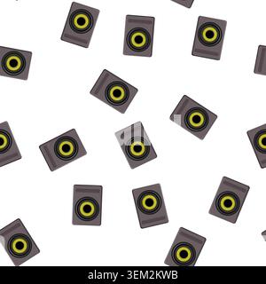pattern media studio sound monitor cartoon vector Stock Vector