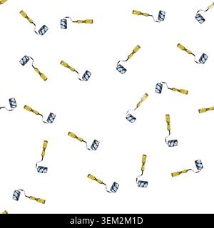 pattern painter roller paint cartoon vector Stock Vector