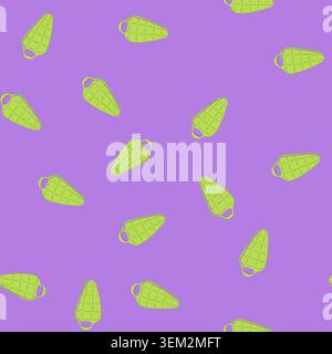 seamless pattern bedding sleeping bag cartoon vector Stock Vector