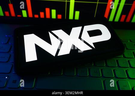 NXP Semiconductors Leading Dutch Semiconductor Company Specializing In Automotive And Secure Connected Device Solutions Logo On Mobile Phone Screen Stock Photo