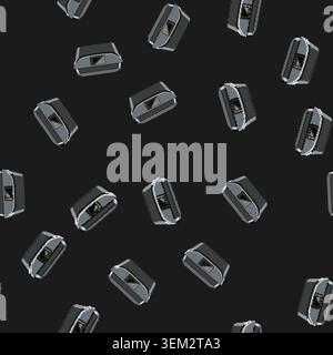 seamless pattern digital photo printer cartoon vector Stock Vector