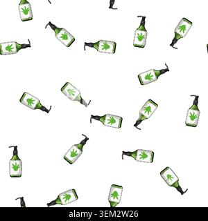 pattern nature aloe vera cosmetic cartoon vector Stock Vector
