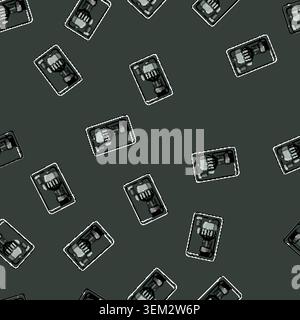 seamless pattern plumbing water pump cartoon vector Stock Vector