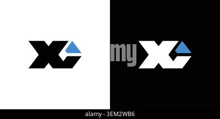 Strong and Bold letter XC initials logo design Stock Vector