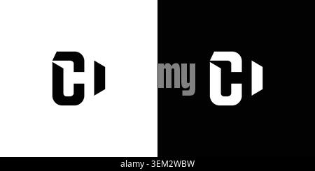 Strong and modern letter CH initials logo design Stock Vector