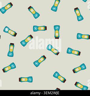 seamless pattern aerosol bug spray color icon vector Stock Vector