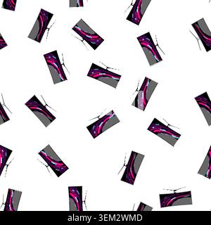 pattern light curved screen cartoon vector Stock Vector
