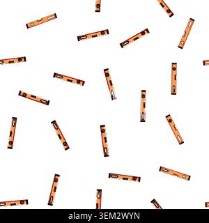 pattern Orange spirit measuring tool for construction work Stock Vector