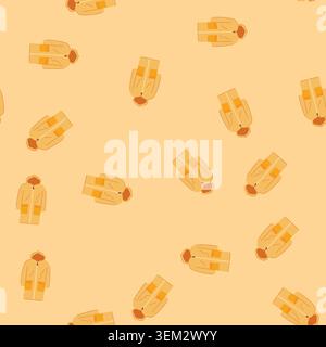seamless pattern template rain jacket cartoon vector Stock Vector