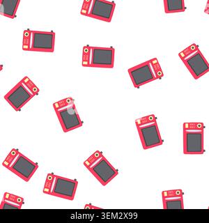 pattern appliance microwave oven cartoon vector Stock Vector