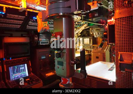 The periscope in the control room, of the retired Greek Navy, Type 209 submarine Proteas II Stock Photo