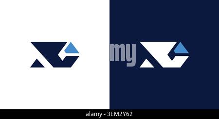 Strong and modern letter XC initials logo design Stock Vector
