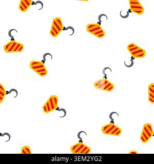 pattern heavy crane hook cartoon vector Stock Vector