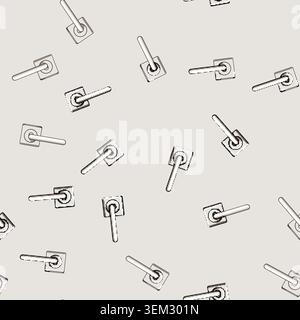 seamless pattern Modern door handle providing simple access design Stock Vector