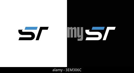 Strong and modern letter ST initials logo design Stock Vector