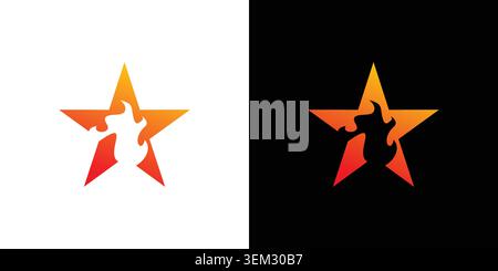 The fire star logo design is unique and modern Stock Vector