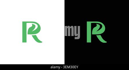 The R leaf logo design is natural and unique Stock Vector