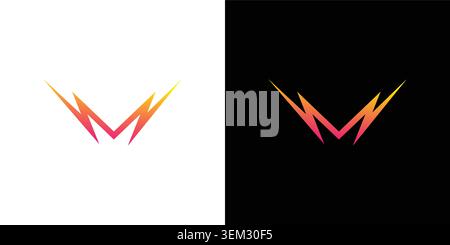 The M voltage logo design is modern and professional Stock Vector
