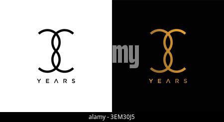 Unique and elegant number 33 logo design Stock Vector
