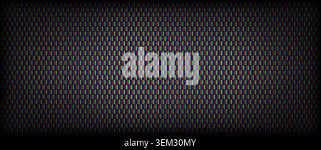 RGB screen pixel background. LED TV screen pattern. LCD display grid dots wallpaper. Red Green Blue diode pixels videowall concept. Projector or television monitor texture backdrop. Vector Stock Vector