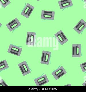 seamless pattern scanner printer paper cartoon vector Stock Vector