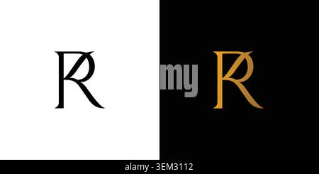 Luxury and unique letter RK initials logo design Stock Vector