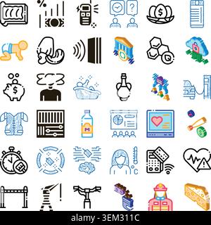 Collection of various icon sets illustrating modern concepts Stock Vector