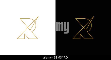 Sophisticated and luxury letter R initials logo design Stock Vector
