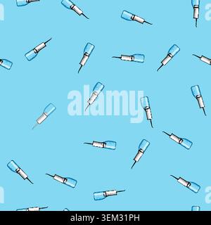 seamless pattern Oral irrigator device cleansing teeth and gums Stock Vector