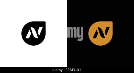 Luxury and professional letter N initials logo design Stock Vector